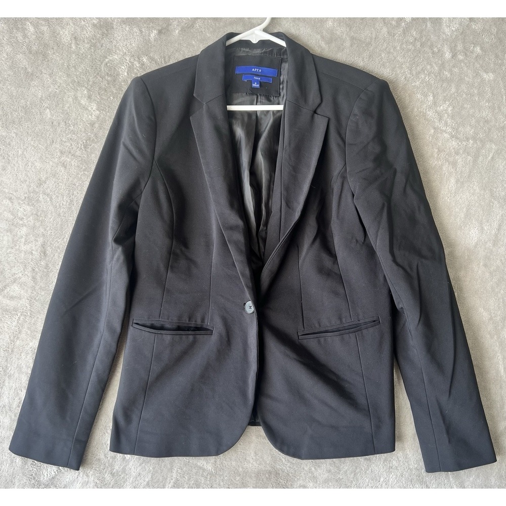 Apt 9 Stretchy Blazer Torie woman's sz 8 black one button